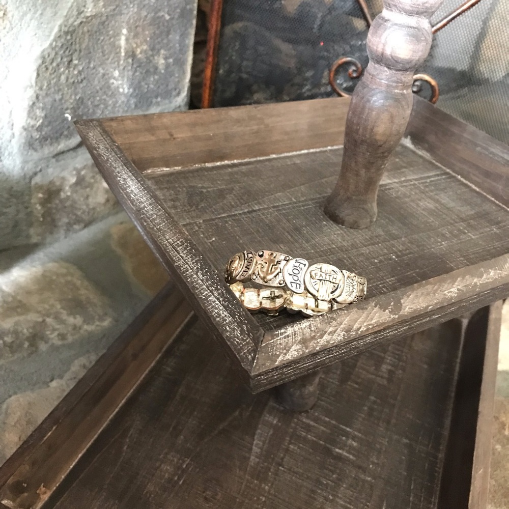 Gold and Silver hope and love bracelet